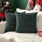 Christmas Set of 2 Scottish Tartan Plaid Throw Pillow Covers Farmhouse Classic Decorative Square Cushion Cases for Decor Sofa Couch 18x18 Inch, Green